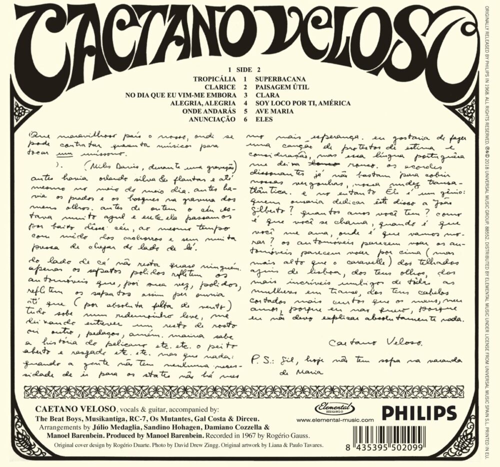caetano veloso S/T 1968 VINYL 33 TOURS DISQUE VINYLE LP PARIS MONTPELLIER GROUND ZERO PLATINE PRO-JECT ALBUM TOURNE-DISQUE MUSICAL FIDELITY KANTU YU BRINGHS ORTOFON 45 TOURS SINGLES ALBUM ACHETER UNE PLATINE VINYLS BOUTIQUE PHYSIQUE DISQUAIRE MAGASIN CENTRE VILLE BRESIL