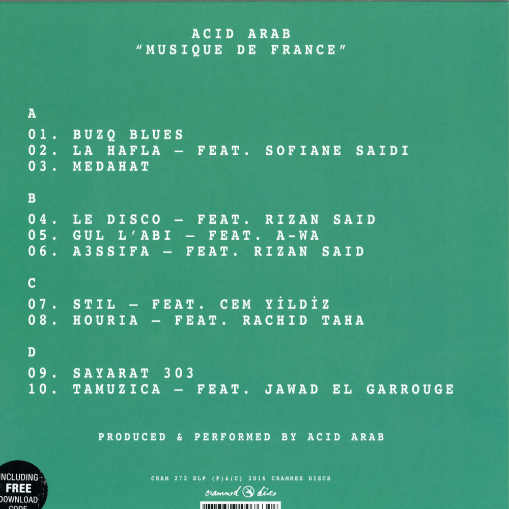 ACID ARAB MUSIQUE DE FRANCE 2016 CRAMMED DISCS - VINYL 33 TOURS DISQUE VINYLE LP PARIS MONTPELLIER GROUND ZERO PLATINE PRO-JECT ALBUM TOURNE-DISQUE
