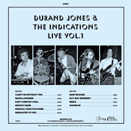 DURAND JONES & THE INDICATIONS - Live Vol.1 - Translucent blue LP