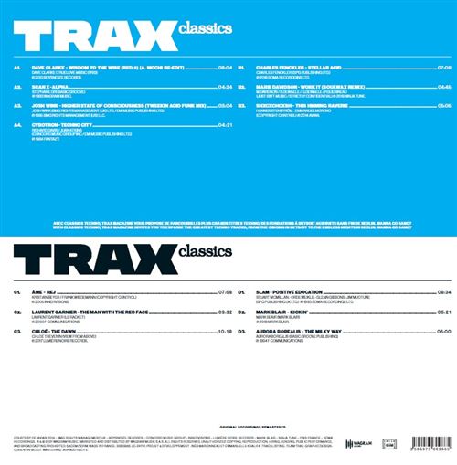Trax-classics-techno TRACKLISTING