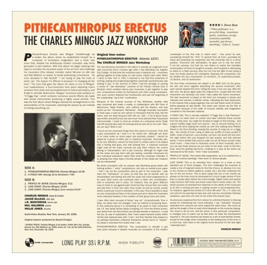 CHARLES MINGUS - pithecanthropus-erectus - VINYL 33 TOURS DISQUE VINYLE LP PARIS MONTPELLIER GROUND ZERO PLATINE PRO-JECT ALBUM TOURNE-DISQUE