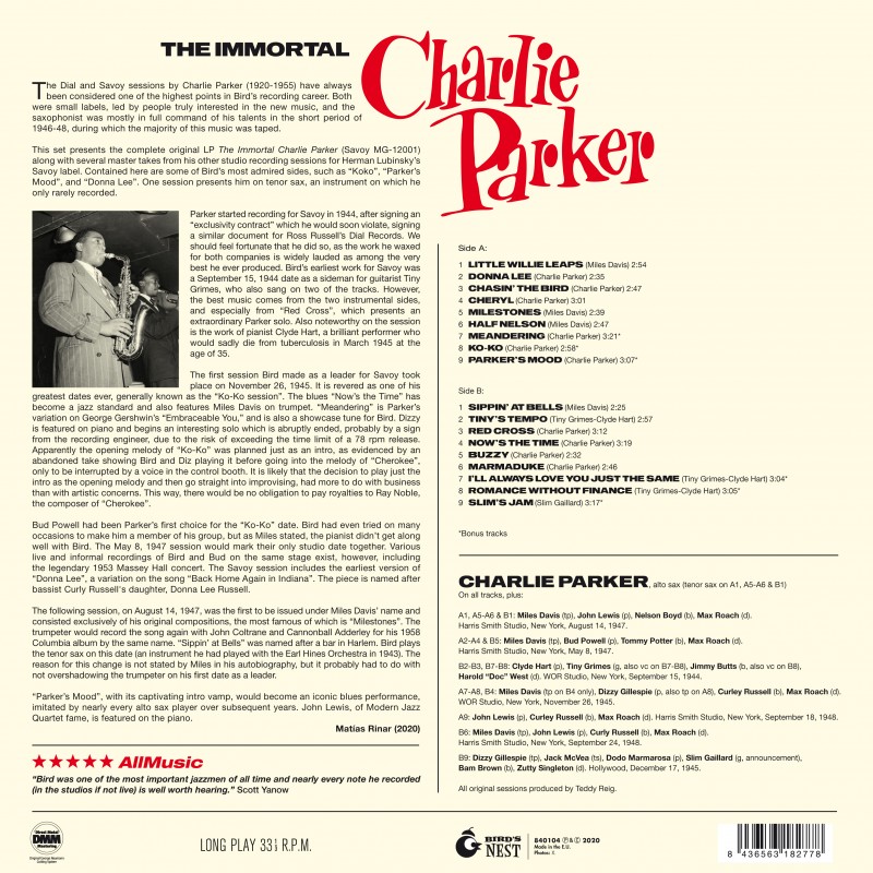the-immortal-charlie-parker special edition colour vinyl