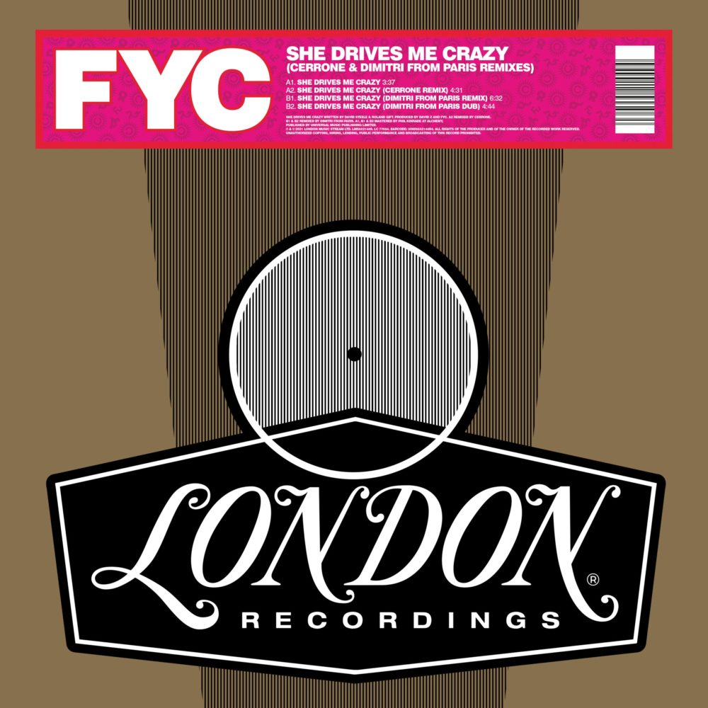 FINE YOUNG CANNIBALS - SHE DRICES ME CRAZY (CERRONE & DIMITRI FROM PARIS REMIXES - 12''