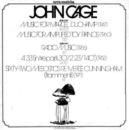 JOHN CAGE - JOHN CAGE - LP - REISSUE