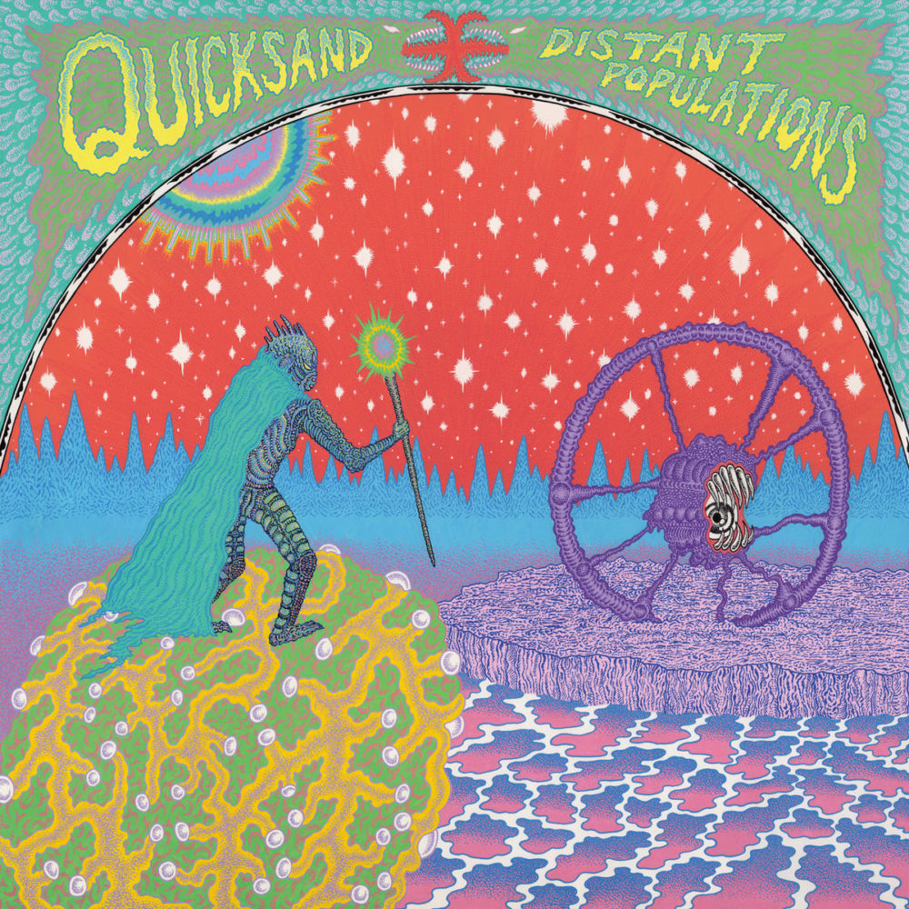QUICKSAND-Distant-Populations-Vinyl-LP-yellow-with-red-splatter-black
