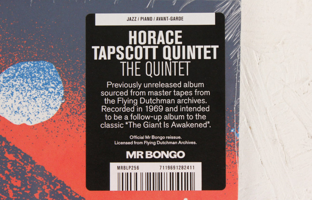HORACE TAPSCOTT QUINTET - THE QUINTET - LP - VINYL 33 TOURS DISQUE VINYLE LP PARIS MONTPELLIER GROUND ZERO PLATINE PRO-JECT ALBUM TOURNE-DISQUE