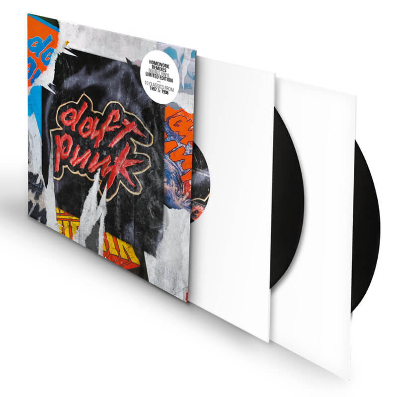 Daft-Punk-Homework-Remixes-Édition-Limitée DAFT PUNK - HOMEWORK REMIXES (ED LIM) - LP - VINYL 33 TOURS DISQUE VINYLE LP PARIS MONTPELLIER GROUND ZERO PLATINE PRO-JECT ALBUM TOURNE-DISQUE