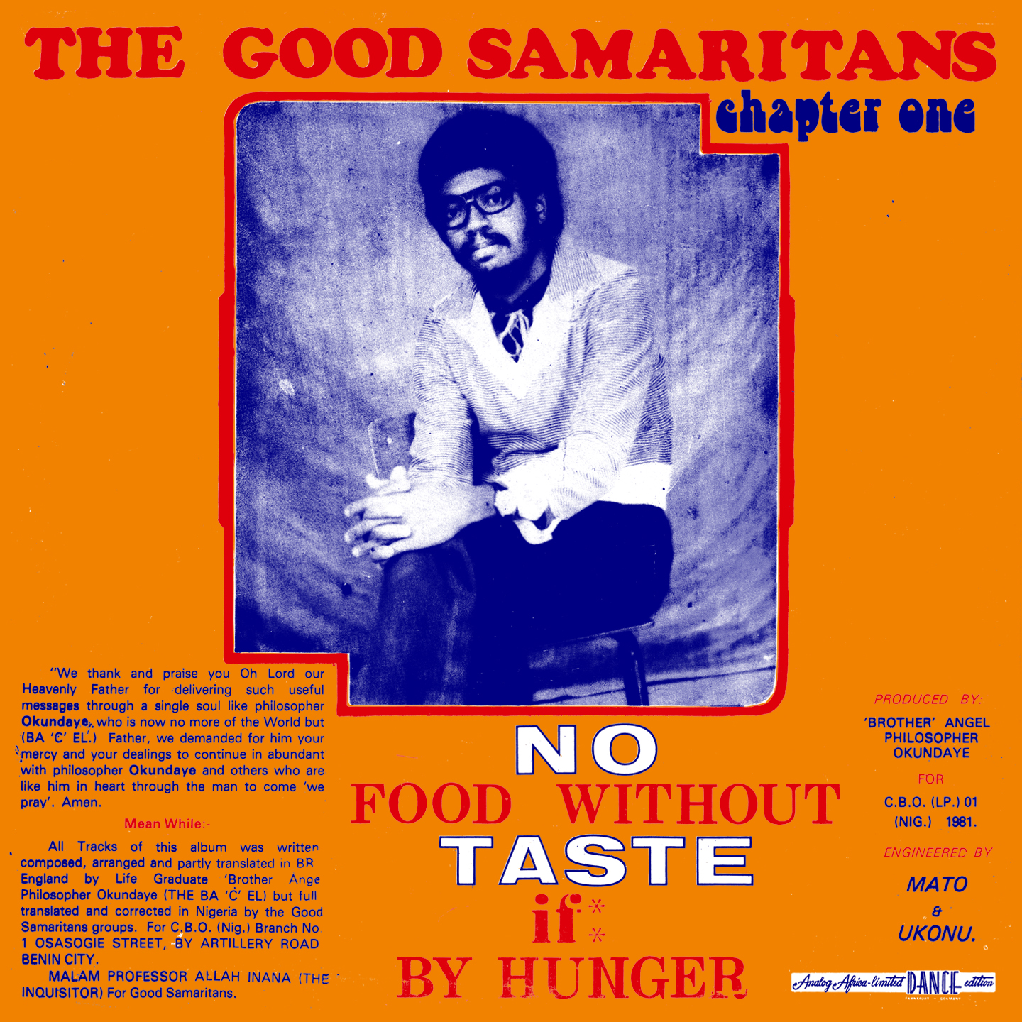 THE GOOD SAMARITANS " NO FOOD WITHOUT TASTE IF BY HUNGER" VINYLE
