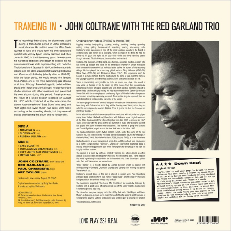 JOHN COLTRANE VINYLE 2023 traneing-in-w-the-red-garland-trio-limited-editio