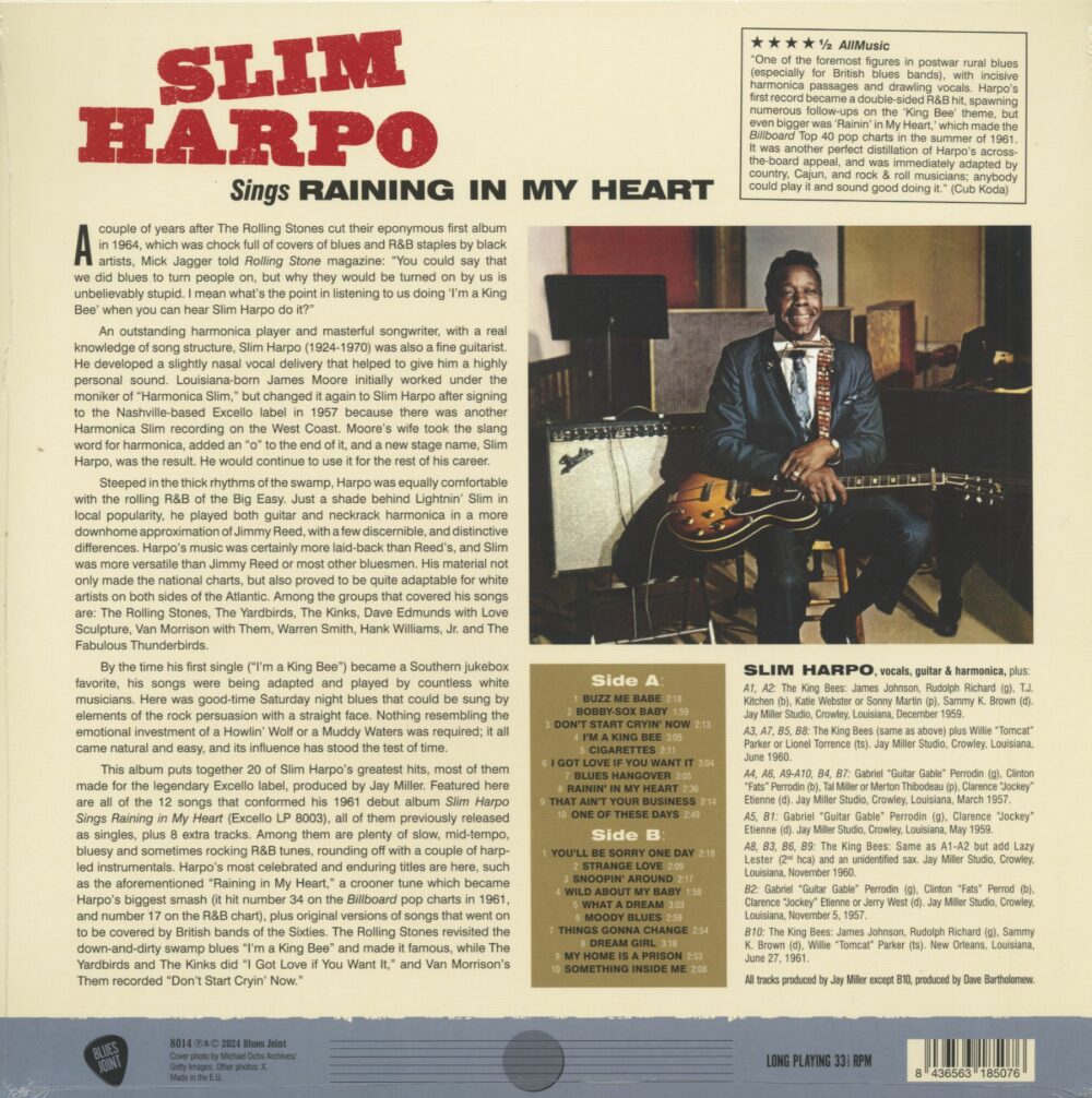 SLIM HARPO - SINGS RAININ' IN MY HEART (180GR VINYL) - LP 02