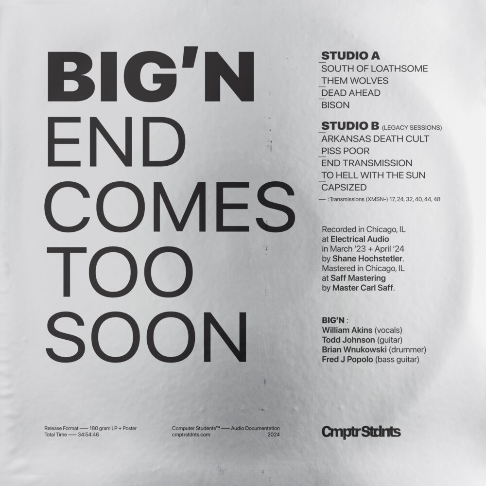 BIG'N - END COMES TOO SOON [VINYLE DELUXE VERSO]