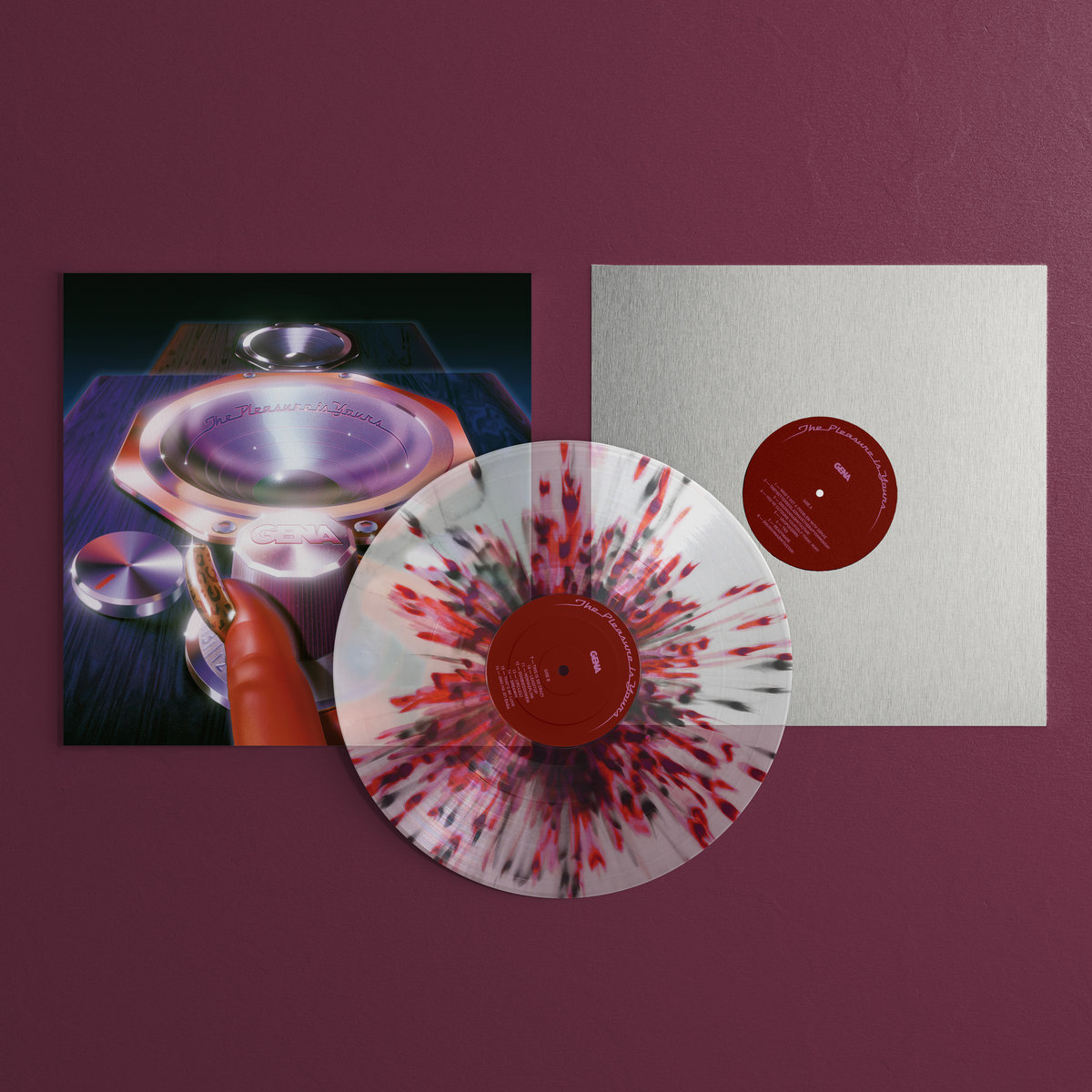 GENA - THE PLEASURE IS YOURS (BLACK AND WINE SPLATTER VINYL)