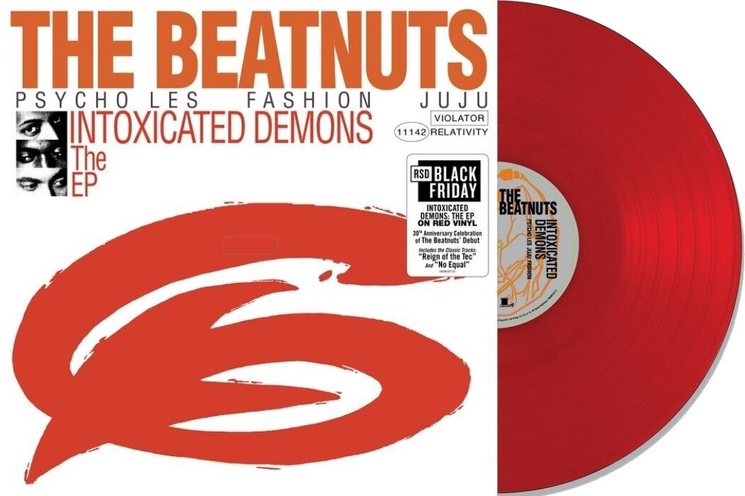 The Beatnuts - Intoxicated Demons (Anniversary Edition) (Reissue) (Red Coloured) (12" Vinyl) Tracklist A1 World’s Famous Intro 1:01 A2 World’s Famous 3:23 A3 Engineer Talking S**** 0:51 A4 Psycho Dwarf 3:40 A5 On The 1+2 0:37 A6 No Equal 4:07 B1 Reign Of The Tec 3:21 B2 Quality & The Bushmen Off The Top 0:53 B3 Third Of The Trio 3:30 B4 Phone Call 0:15 B5 Story 3:35