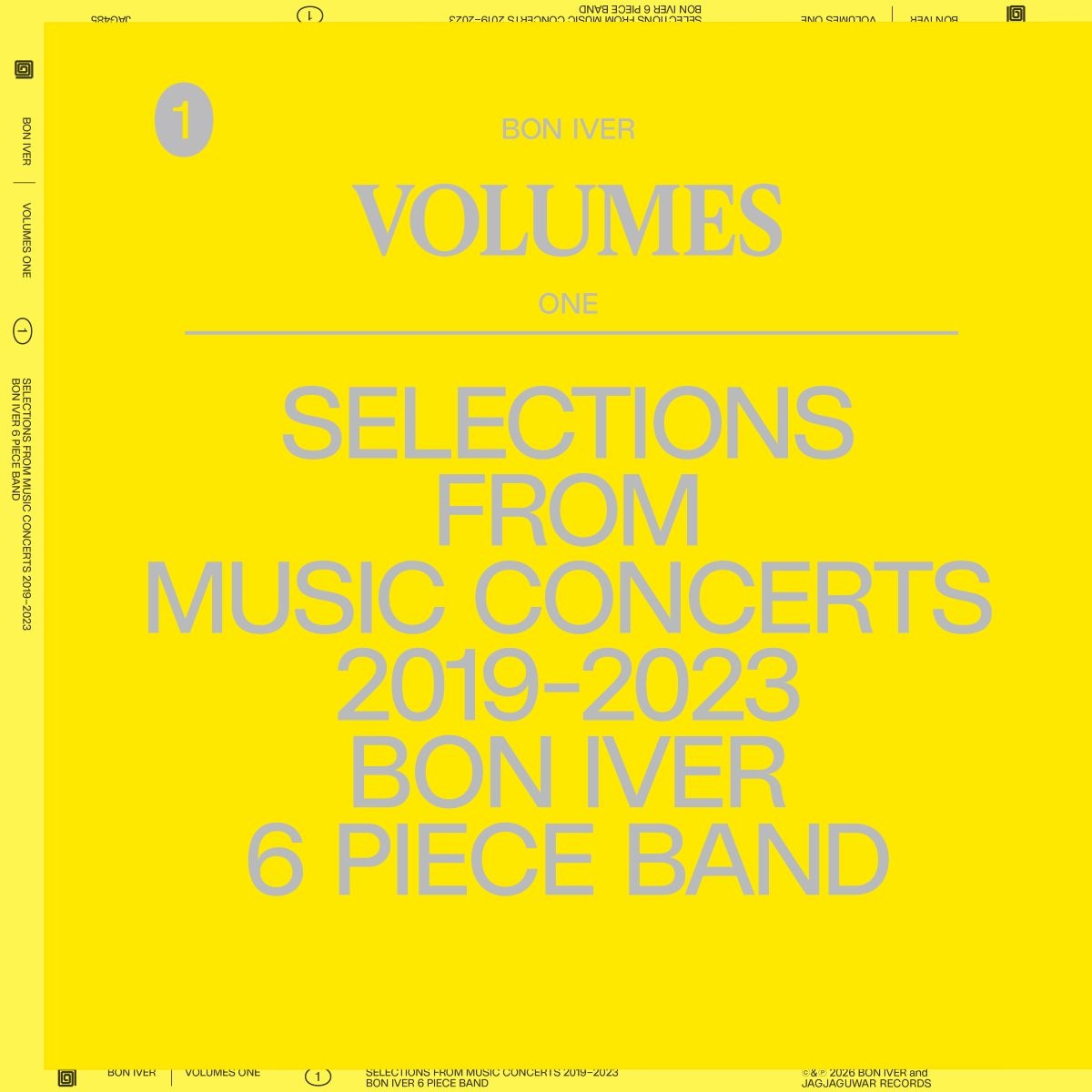 BON IVER VOLUMES: ONE "SELECTIONS FROM MUSIC CONCERTS 2019-2023"