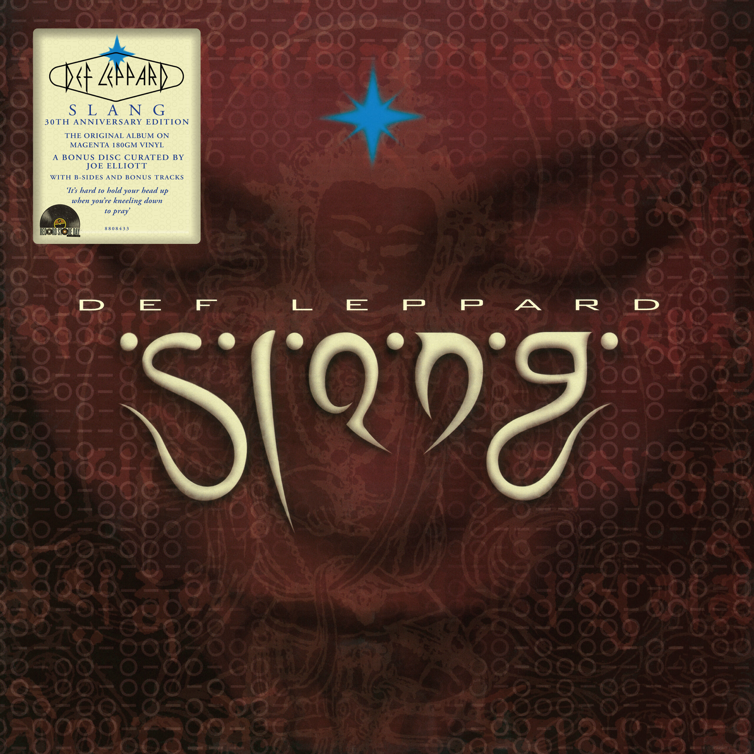 Sorti en 1996, « Slang » est le sixième album studio de Def Leppard, marqué par l’arrivée du nouveau guitariste Vivian Campbell, et il a été produit par le groupe avec Pete Woodroffe. Les titres de cette édition RSD ont été sélectionné par Joe Elliott, avec des faces B et des raretés de l’époque. Slang est le sixième album studio de Def Leppard, il sorti le 14 mai 1996. C’est le premier album avec le nouveau guitariste Vivian Campbell. Cette édition RSD est accompagnée d’un second disque avec des faces B et des raretés sélectionné par Joe Elliott. Pour la première fois en vinyle 180g coleur avec une pochette améliorée.
