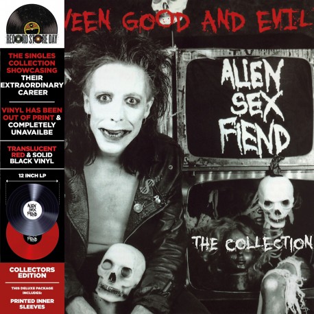 Between Good And Evil est une compilation de singles destinée à présenter la “carrière extraordinaire” du groupe de ses membres Nik Fiend et Mrs Fiend, s’étendant de leur premier single en 1983 jusqu’aux sorties parues jusqu’en 1994. Cinq de leurs albums et douze de leurs singles ont atteint des positions dans le Top 20 des classements indie au Royaume-Uni. Ils sont toujours actifs et maintiennent leurs pages officielles sur les réseaux sociaux. 2LP ROUGE TRANSPARENT et NOIR.
