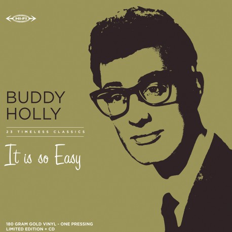 It is so Easy de Buddy Holly est une compilation incontournable de ses plus grands titres, sublimés par un remastering exceptionnel. Ce disque met en valeur sa voix envoûtante à travers des classiques intemporels, le tout dans une édition spéciale à la superbe teinte dorée. Un hommage vibrant à une légende. Vinyle 180g OR+ CD, édition limitée à 1,000 exemplaires.