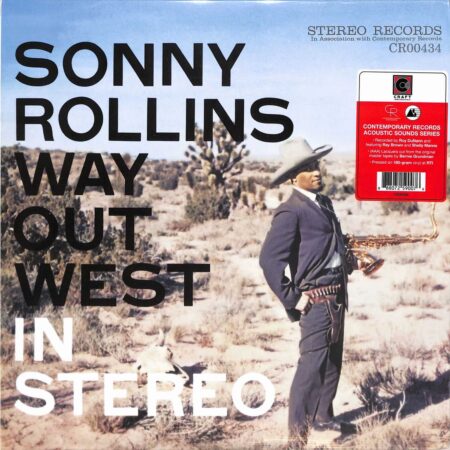 En 1957, Sonny Rollins quitte New York pour s'exiler à Los Angeles, où il enregistre une série d'albums influencés par les sonorités West Coast. Illustré par une pochette iconoclaste représentant le saxophoniste ténor en cowboy, Way Out West s'ouvre au cool jazz en alternant originaux, standards et chansons de westerns, dont « Wagon Wheels » et « I'm an Old Cowhand (From the Rio Grande) » signée Johnny Mercer. Cette réédition fait partie de la collection audiophile « Contemporary Records Acoustic Sounds » et bénéficie d'un nouveau mastering analogique à partir des bandes master par Bernie Grundman ainsi que de la pochette et de notes d'origine dans un packaging soigné. Liste des pistes : I'm an Old Cowhand Solitude Come, Gone Wagon Wheels There Is No Greater Love Way Out West