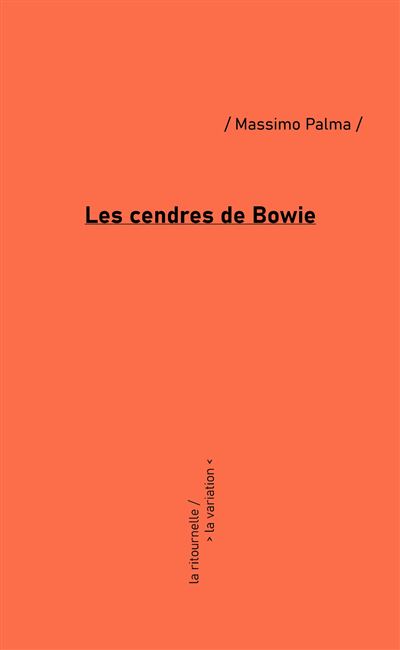 Dans un essai dont le titre est une référence directe à Pier Paolo Pasolini (Les cendres de Gramsci), Massimo Palma fait balancer les chansons de David Bowie entre la poésie d'Andrea Zanzotto, la pensée de Georges Bataille, ou encore celle de Jacques Derrida. David Bowie — né de la poussière d'étoiles, spécialiste de la métamorphose, être apocalyptique parfaitement intégré, étranger mais à l'aise dans ce monde — a dès le début mis en scène sa mort comme un rite de passage vers d'autres genres musicaux.